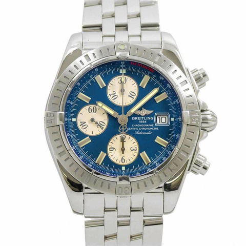 百年靈 Chronomat Evolution A13356 男士手錶日期藍色自動