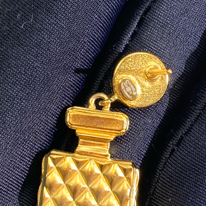 Chanel 香奈兒 金色香水樽耳針耳環 I222-18