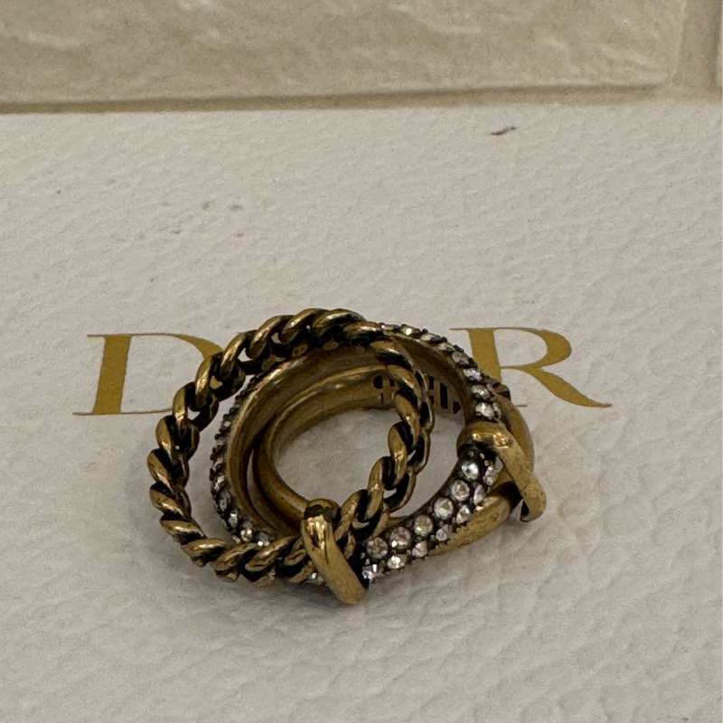 Dior復古金鑽三環戒指（L)-4