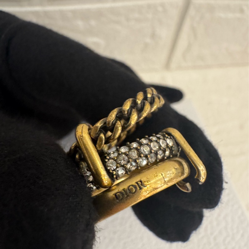 Dior復古金鑽三環戒指（L)-8