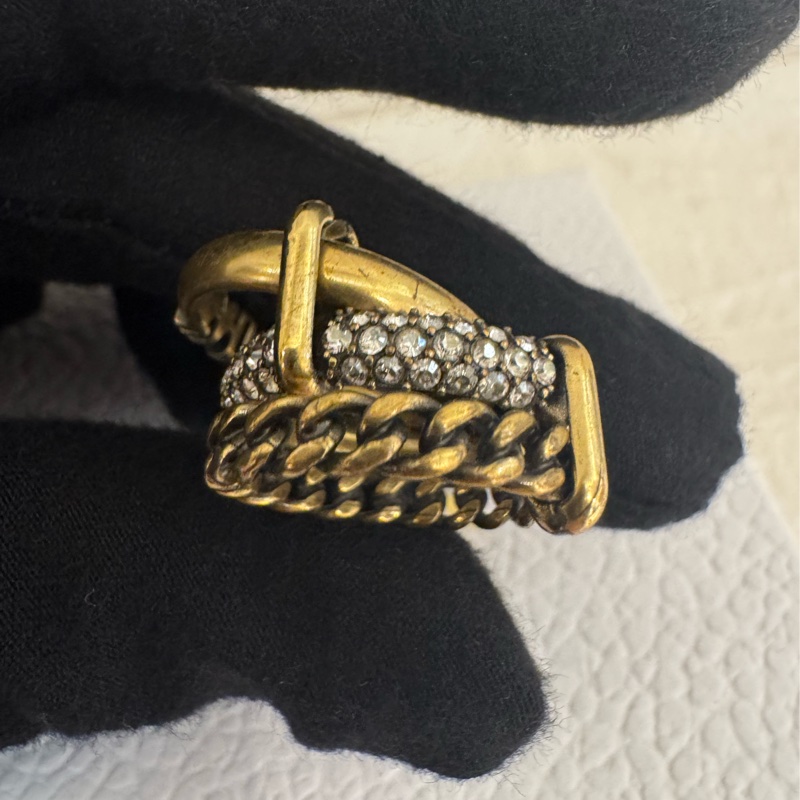 Dior復古金鑽三環戒指（L)-29