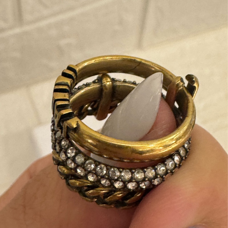 Dior復古金鑽三環戒指（L)-32