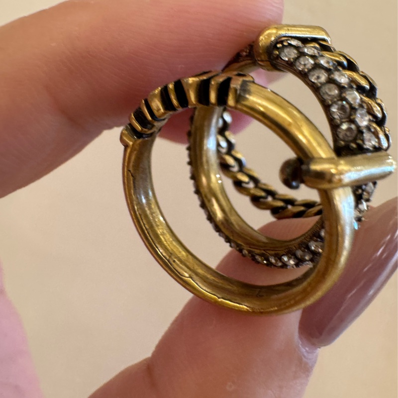 Dior復古金鑽三環戒指（L)-14