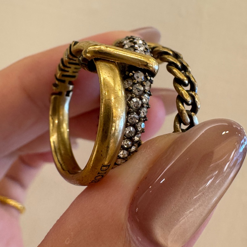 Dior復古金鑽三環戒指（L)-15