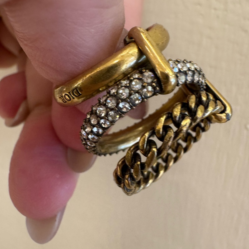 Dior復古金鑽三環戒指（L)-19