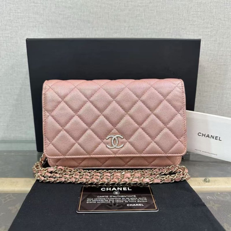 ✨CHANEL 幻彩粉貝母扣woc肩背斜背包 19*12*4 98新配件塵袋盒子保卡-0