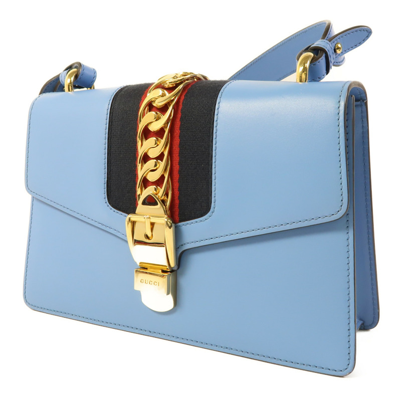 GUCCI 牛皮皮革Sylvie金扣肩背袋-2