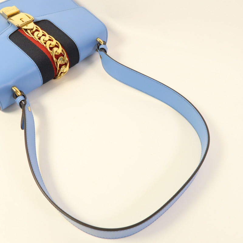 GUCCI 牛皮皮革Sylvie金扣肩背袋-4