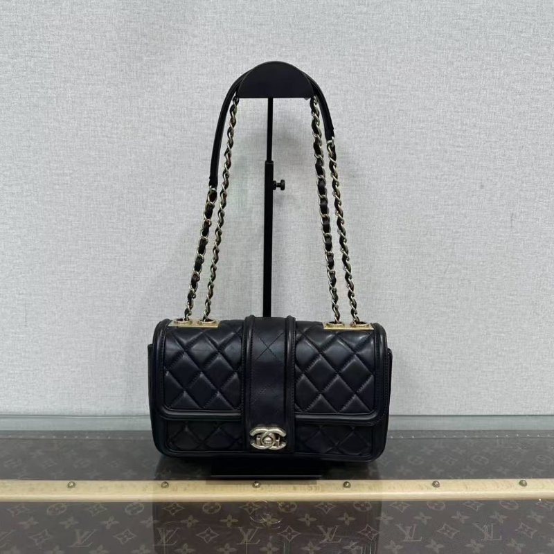 ✨CHANEL CF黑金黛妃包26*15*7 98新配件塵袋-0