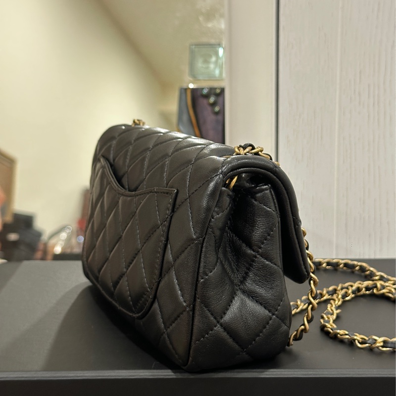 #99新帶膜 #全網最低芯片款 香奈兒cf20金球黑金大方胖 芯片款🉑調節背袋-22