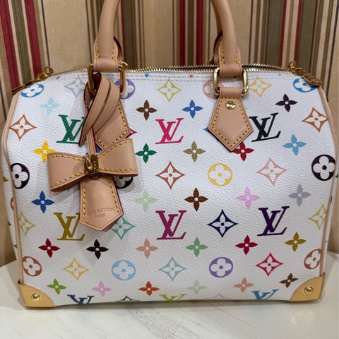 LOUIS VUITTON x Takashi Murakami村上隆 聯名款Speedy BANDOULIÈRE 25 白三彩