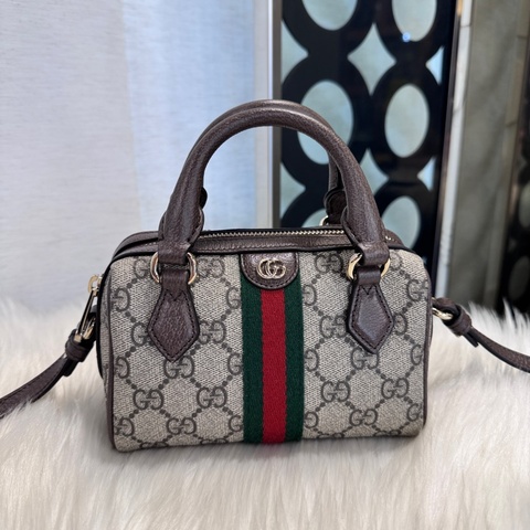 Gucci PVC Ophidia 迷你波士頓包 新款 離櫃