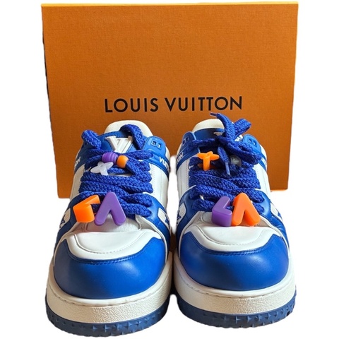 LV Louis Vuitton 男款藍白厚底休閒運動鞋 US 9 近全新 (附購證/全配)