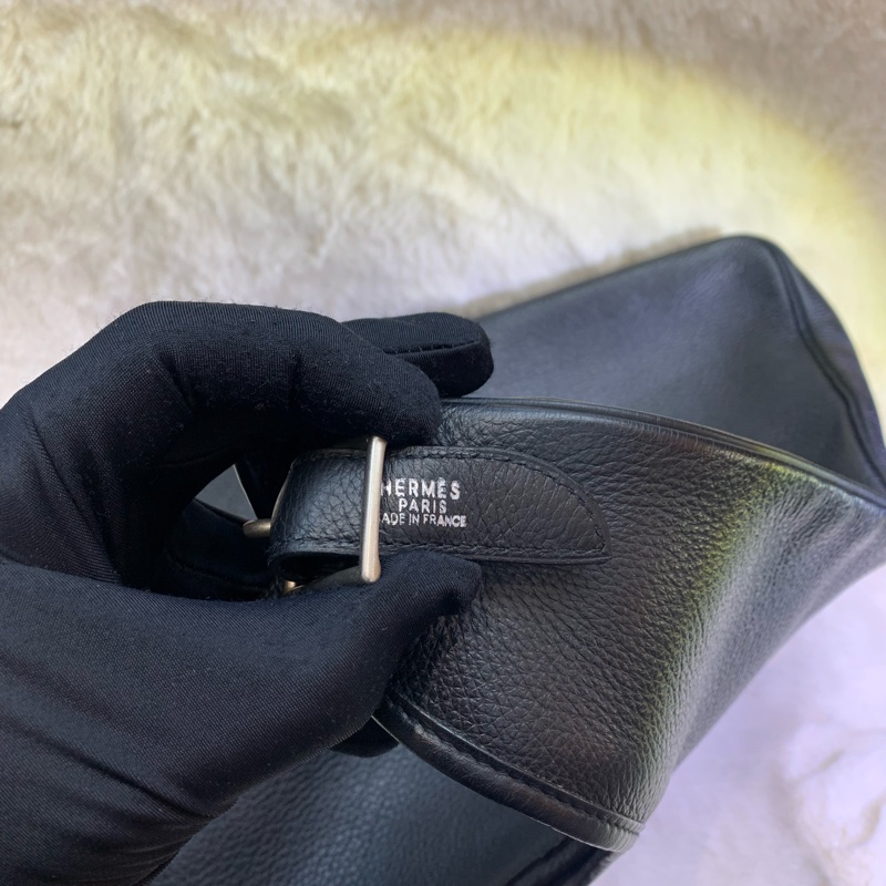 Hermes Massai 黑色 上肩包 銀扣 XB503-22