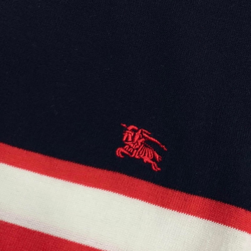 BURBERRY 藍標 橫條金扣戰馬針織上衣-2