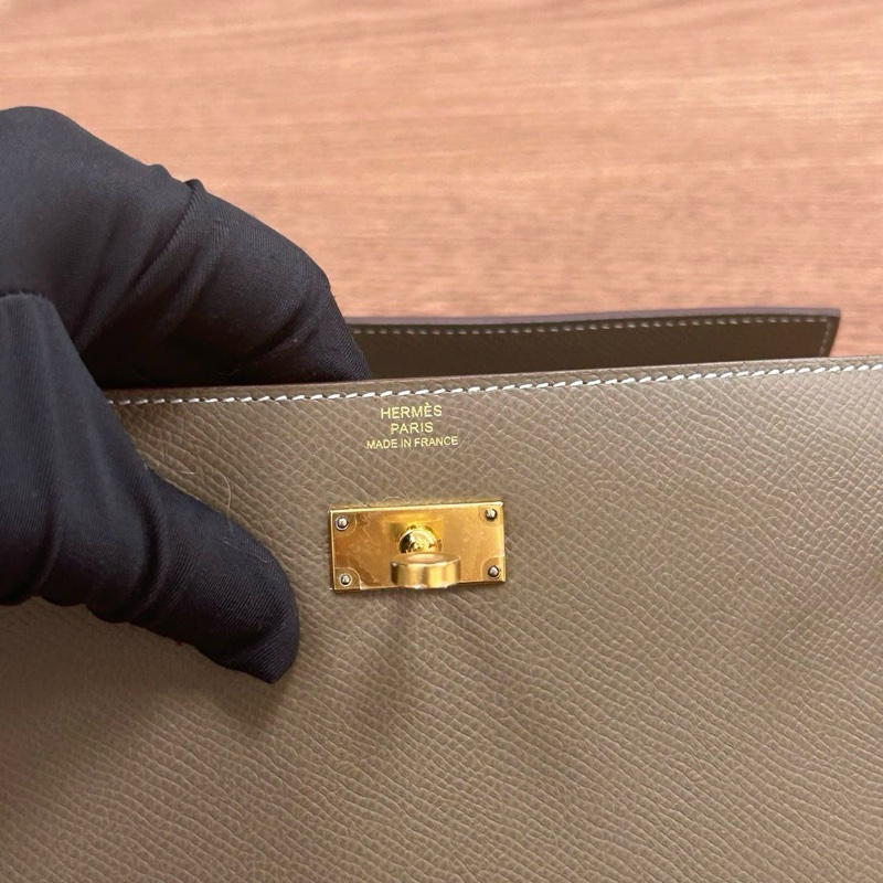 🌈Hermes🧡Kelly Wallet🧡大象灰金扣🌟99新🌟原膜在🌟kelly長銀包🌟-2