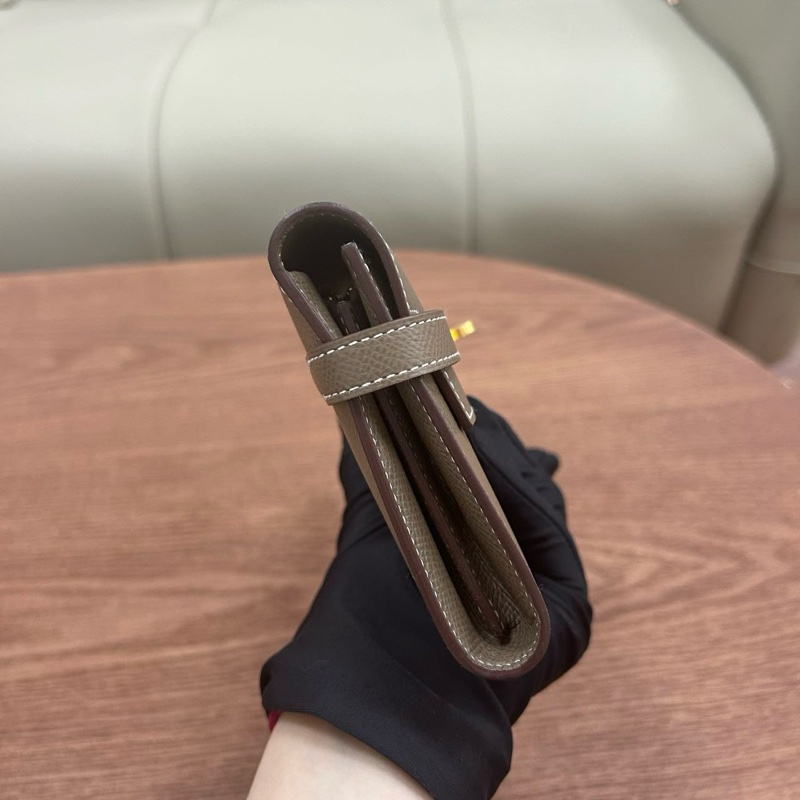 🌈Hermes🧡Kelly Wallet🧡大象灰金扣🌟99新🌟原膜在🌟kelly長銀包🌟-5