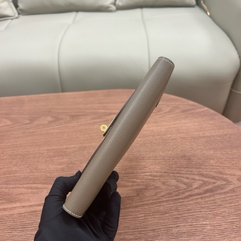 🌈Hermes🧡Kelly Wallet🧡大象灰金扣🌟99新🌟原膜在🌟kelly長銀包🌟-7