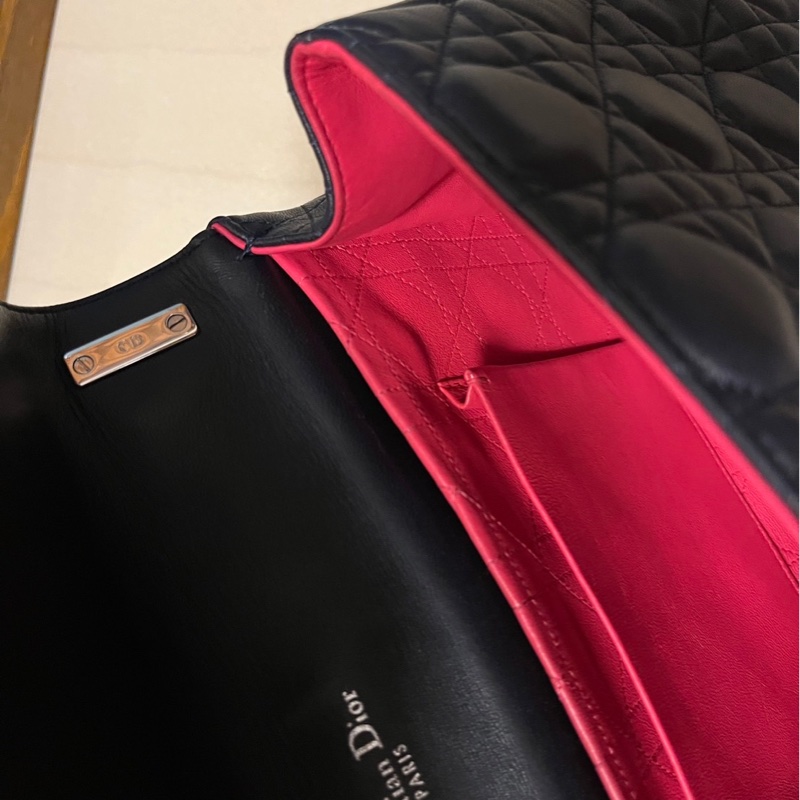 Dior 小羊皮銀扣海軍藍翻蓋包 可肩背 可斜背 降降-18