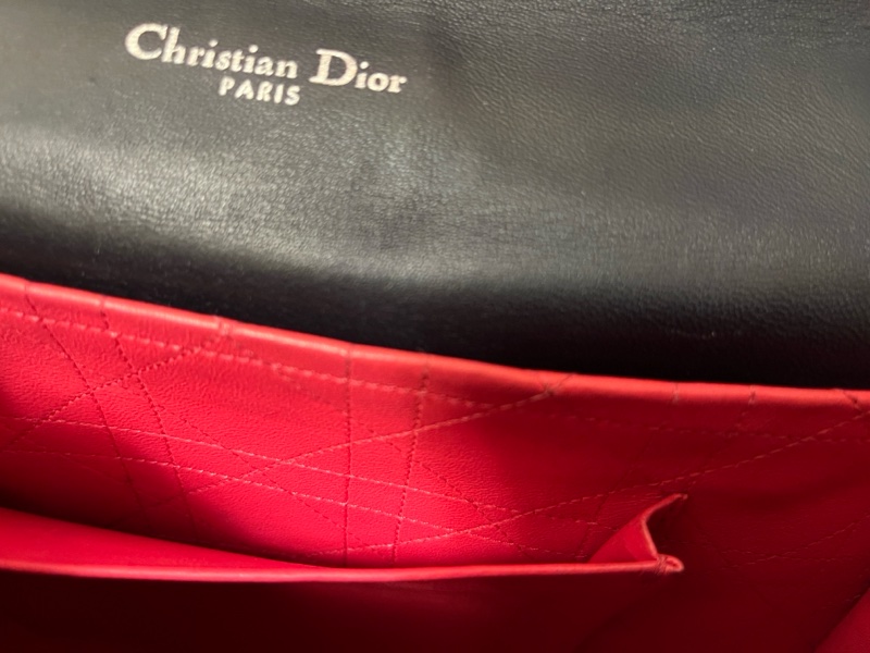 Dior 小羊皮銀扣海軍藍翻蓋包 可肩背 可斜背 降降-20