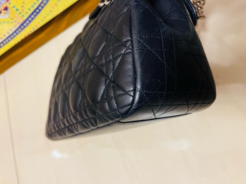 Dior 小羊皮銀扣海軍藍翻蓋包 可肩背 可斜背 降降-33