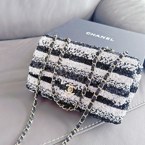 CHANEL CF coco flap bag 黑白亮片高端工藝款🥨