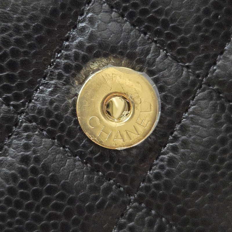 Chanel 香奈兒經典woc 黑色荔枝皮 金logo 芯片款-31