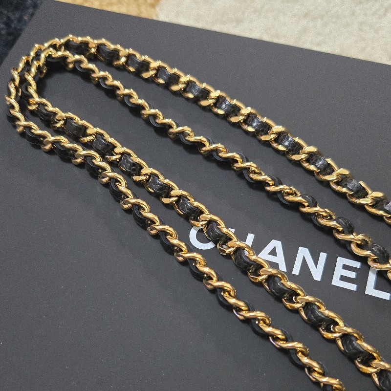 Chanel 香奈兒經典woc 黑色荔枝皮 金logo 芯片款-35