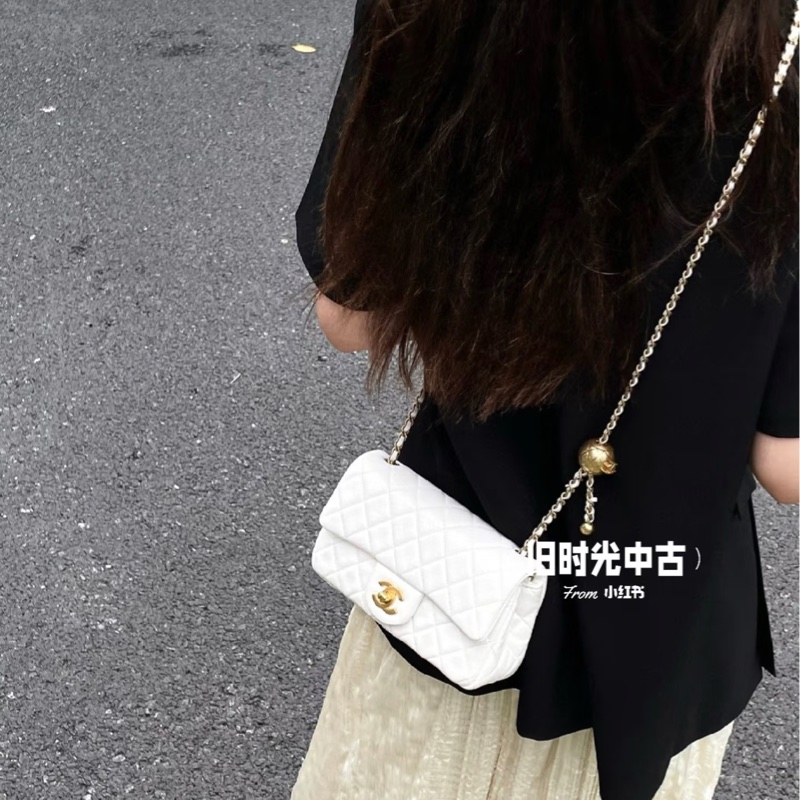 #今年6月離櫃 #全新全配🈶購證 #全網最低 香奈兒cf20金球大方胖 芯片款🉑調背袋-4