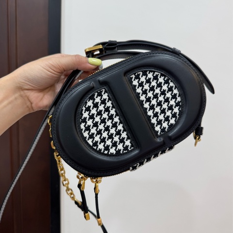 DIOR 迪奧CD signature 千鳥格 相機包 斜背包 手提包 側背包 肩背包
