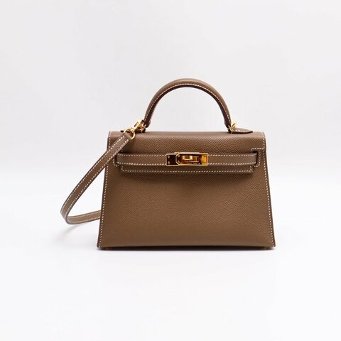 HERMES Mini kelly ll - 灰金 U