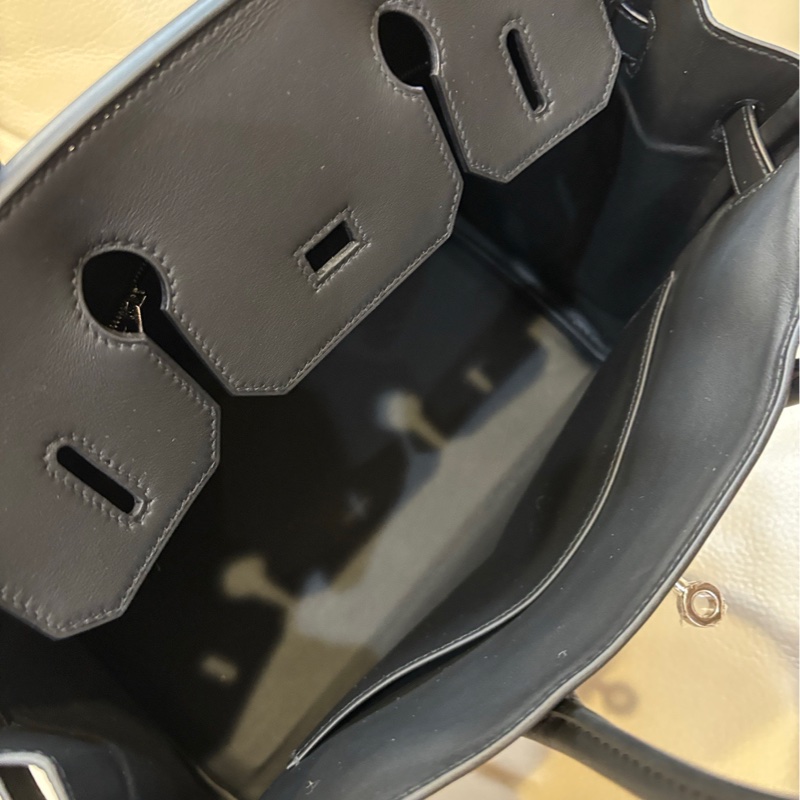 Hermes愛馬仕 birkin30帆布拼皮 黑銀熊貓 K刻 25年7月 有購證大全套-7