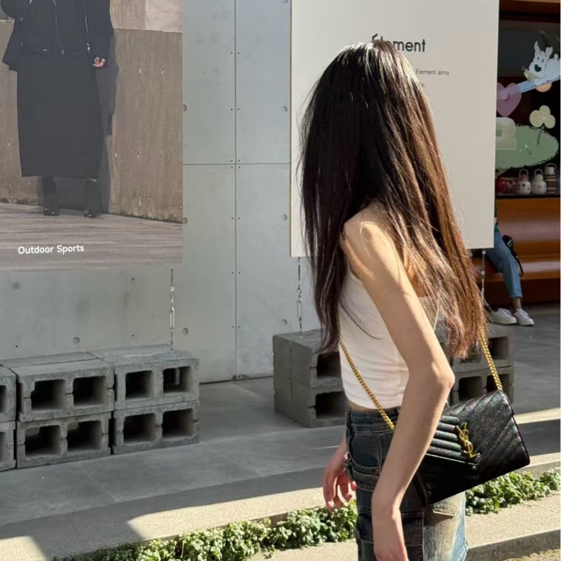 聖羅蘭 YSL 黑金信封包 盒裝完整 包況好-0