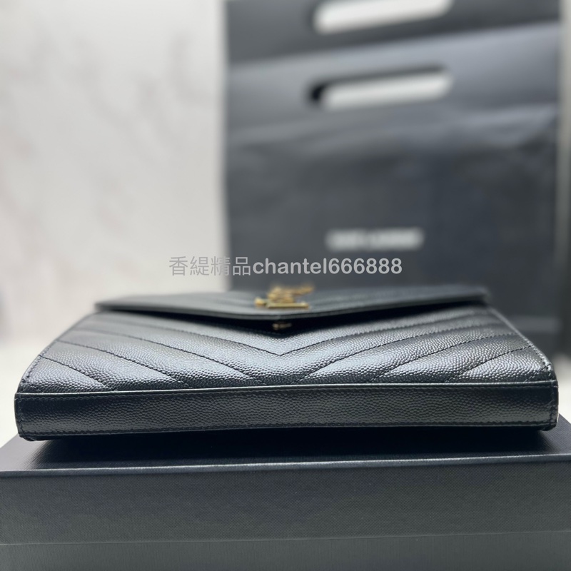 聖羅蘭 YSL 黑金信封包 盒裝完整 包況好-3