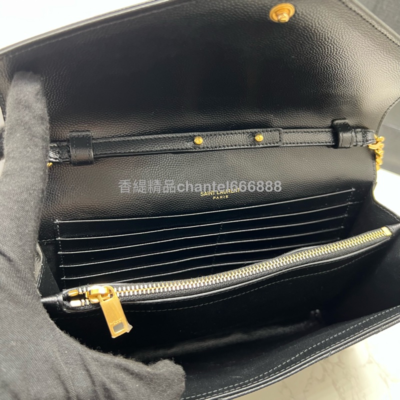 聖羅蘭 YSL 黑金信封包 盒裝完整 包況好-7