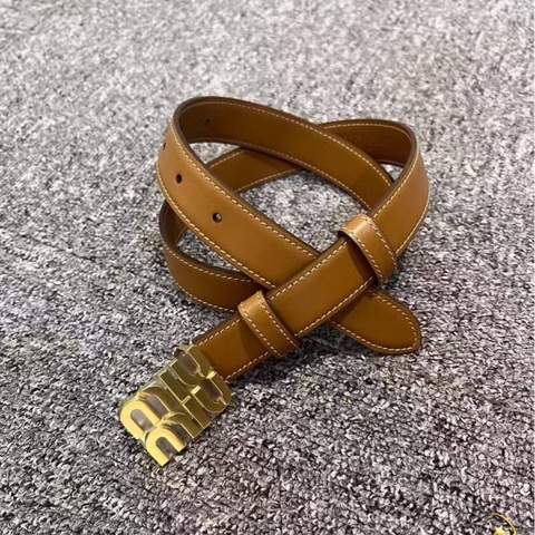 Miu Miu 皮帶 女款 焦糖色 黑色