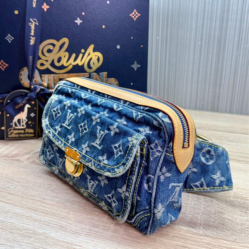 LV M95347 Denim Bum Bag稀有絕版丹寧牛仔胸包腰包-4