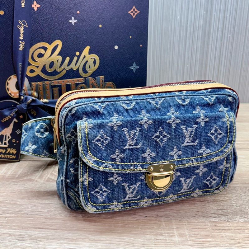 LV M95347 Denim Bum Bag稀有絕版丹寧牛仔胸包腰包-10