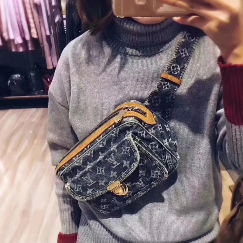 LV M95347 Denim Bum Bag稀有絕版丹寧牛仔胸包腰包-37