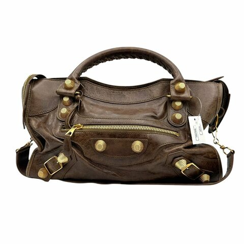 【美收精品】BALENCIAGA 咖啡色手提包B-420【隔月月中將轉賣至日本 上架期限30天】