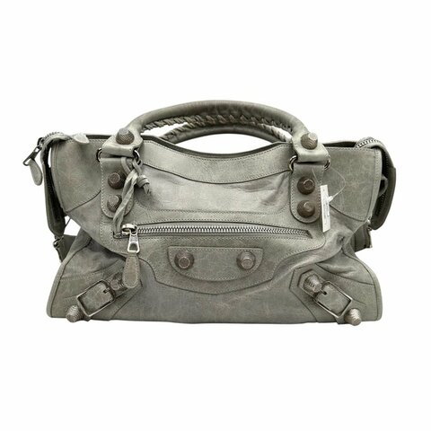 【美收精品】 BALENCIAGA灰色手提包B-421【隔月月中將轉賣至日本 上架期限30天】