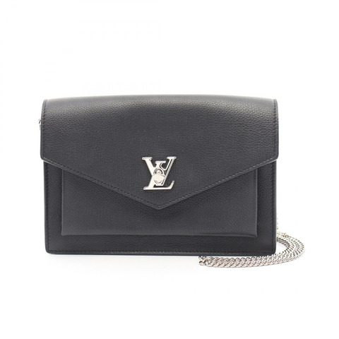 LOUIS VUITTON Pochette Lock me 單肩包 M63471 Taurillon 皮革黑色二手
