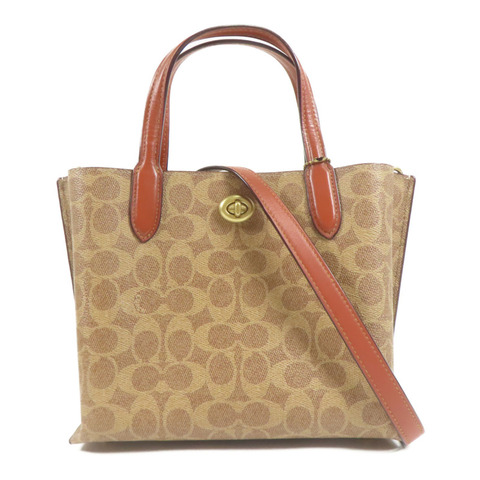 COACH 塗層帆布Shoulder Bag金扣手挽肩背兩用袋