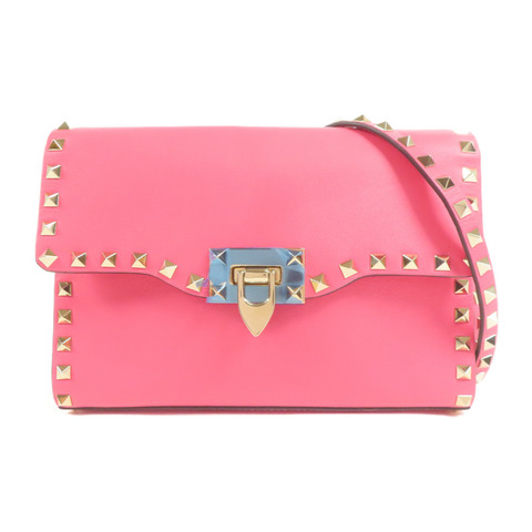 Valentino 牛皮皮革Shoulder Bag金扣肩背袋
