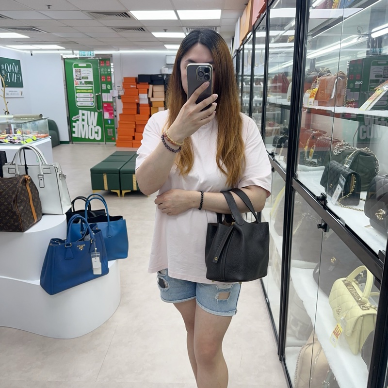 全新🔥HERMES PICOTIN 18 烏木色金扣菜籃子 Z Stamp 手提包-1