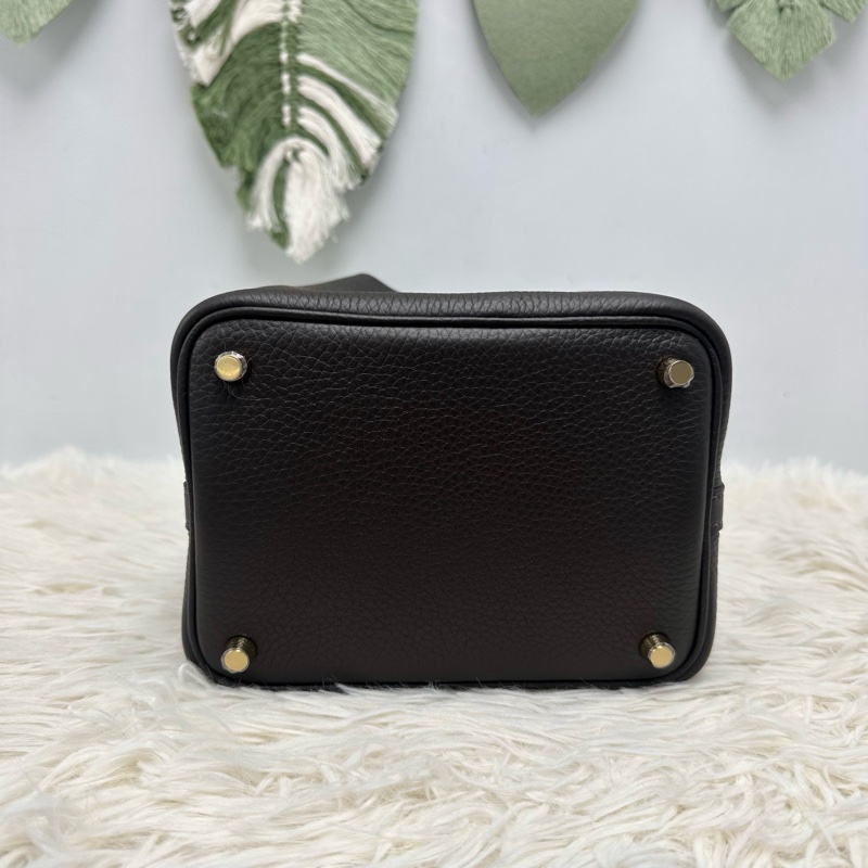 全新🔥HERMES PICOTIN 18 烏木色金扣菜籃子 Z Stamp 手提包-5