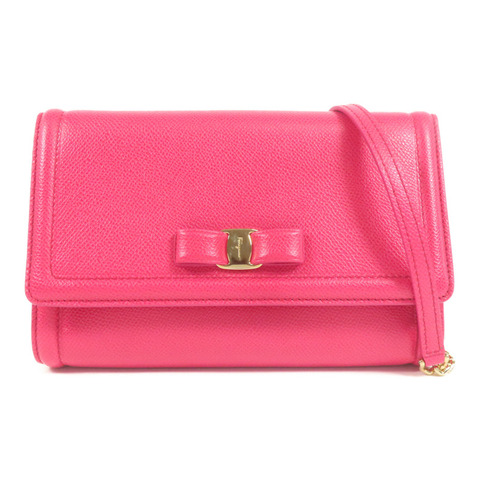 Salvatore Ferragamo 牛皮皮革Shoulder Bag金扣鏈帶肩背袋