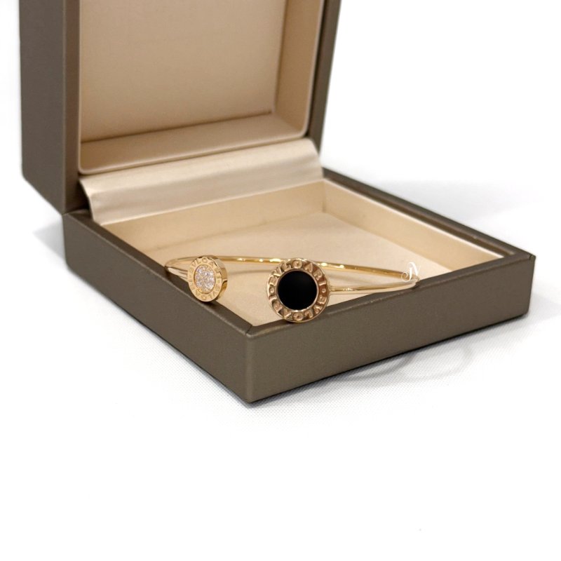 BVLGARI 18K 玫瑰金鑲飾縞瑪瑙手環356181-1