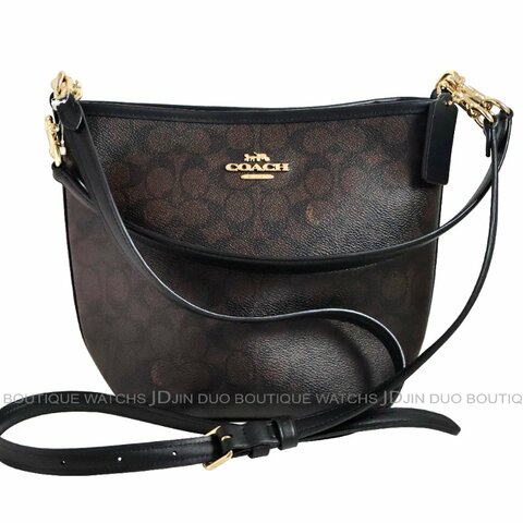 金鐸精品~2459 COACH CT800深咖啡色PVC側肩背水桶包 全新品