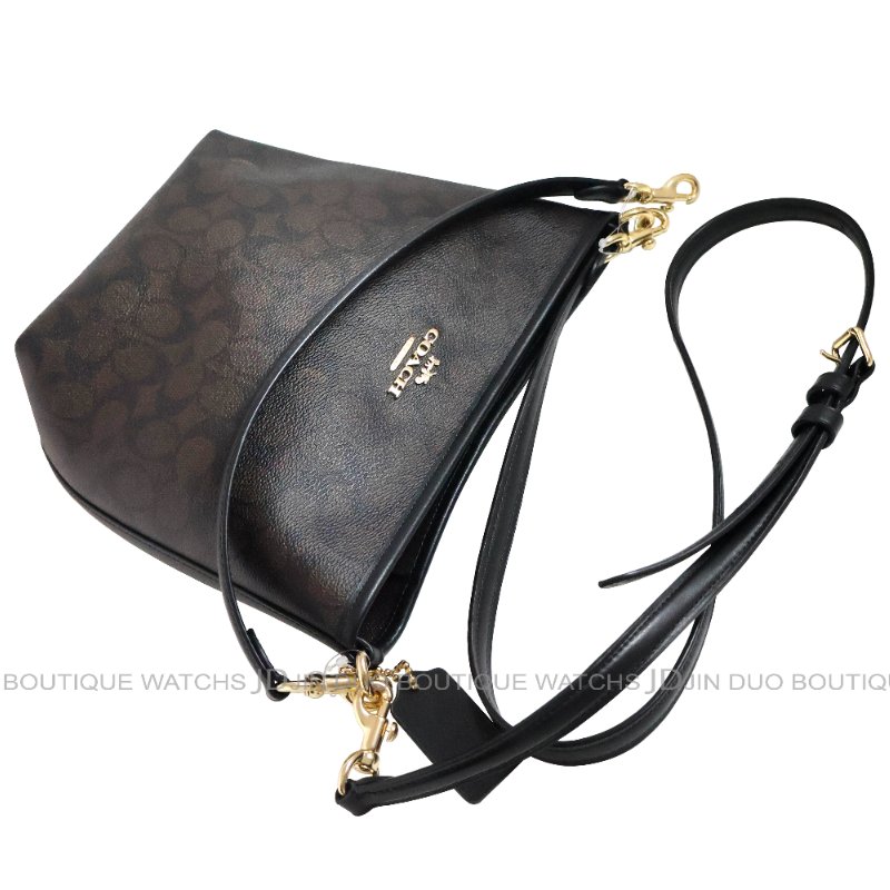 金鐸精品~2459 COACH CT800深咖啡色PVC側肩背水桶包 全新品-3